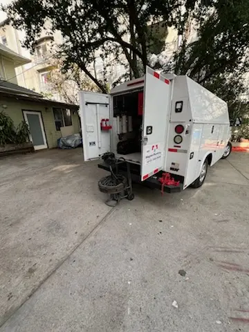 Magnet Plumbing service vehicle on-site for Sewer Line Repair in Victoria Park